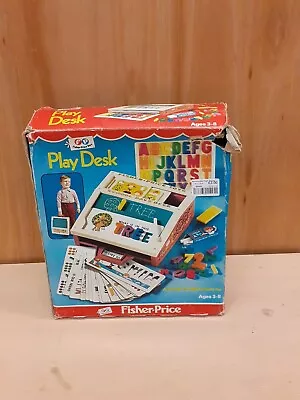 Buy Vintage 1972 Fisher Price Play Desk With Cards Letters And Original Box 176 • 30£
