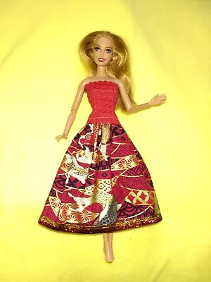 Buy Barbie Dolls Glitter Dress Asia Koi Japan Fish Princess Evening Red Gold K20 • 5.13£