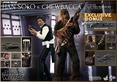 Buy HAN SOLO & CHEWBACCA HOT TOYS SET MMS263 1/6 STAR WARS Exclusive A New Hope • 1,287.05£