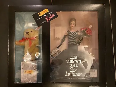 Buy 40th Anniversary Barbie + Steiff Teddy Bear Set Limited Edition 1999 1,500pcs • 256.14£