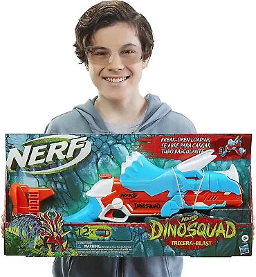 Buy NERF Dinosquad Multicolour Tricera-blast Blaster Toy Brand New Boxed • 14.95£
