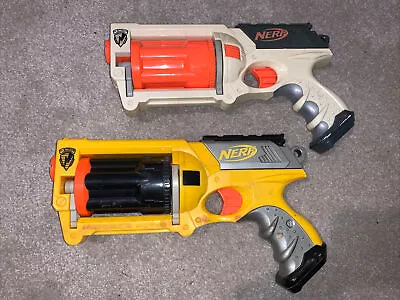 Buy Toy Play Bundle 2 X NERF Gun Maverick Rev-6, Cream/Orange, Yellow/Black • 6£