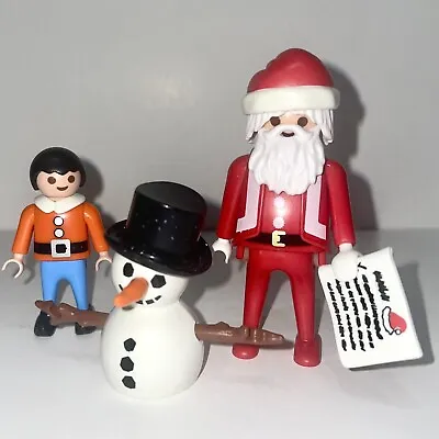 Buy Playmobil Figures: Christmas Santa + Elf, With Snowman. Advent • 7£