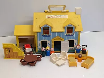 Buy Vintage/Retro - Fisher Price Little People Play Family House + Accessories • 19.99£
