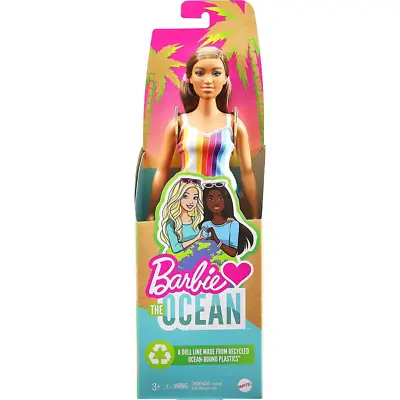 Buy Barbie Loves The Ocean Doll With Rainbow Striped Dress Recycled Mattel • 12.95£