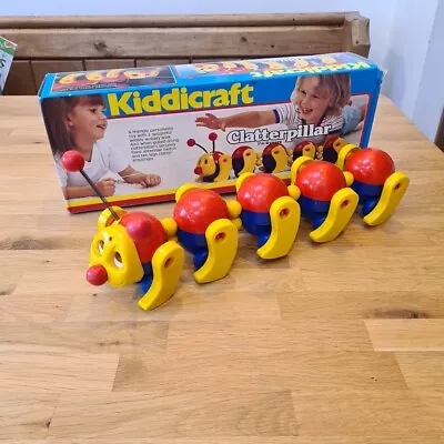 Buy Kiddicraft Clatterpillar 16  Pull Along Caterpillar 1980s Fisher Price Boxed • 19.99£