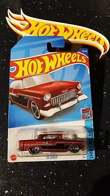 Buy Hot Wheels ~ '55 Chevy, Dark Red & Black, Long Card. Many More Models Available! • 3.39£