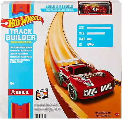 Buy 40 Ft Track Builder And Race Car Pack Hot Wheels Builder Connector Sets Boys Toy • 40.31£