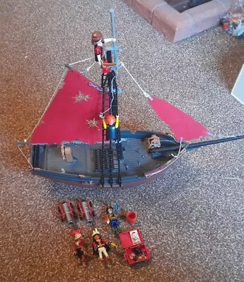 Buy Playmobil Pirate Ship With Pirates- Treasure Chest-cannons - Anchor Sold As Seen • 12£