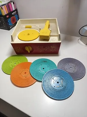 Buy Fisher Price Music Box Record Player (Fully Working) Tested With 5 Disc Songs • 15£