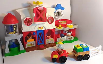 Buy Fisher Price Little People Caring Farm Toddler Playset +Farm Tractor +Trailer • 24.99£