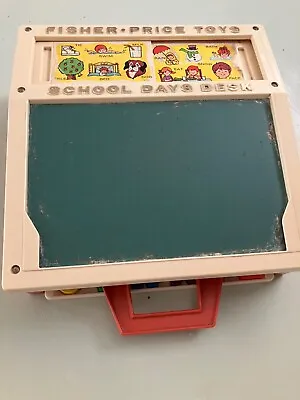 Buy Vintage Fisher Price School Days Desk, Retro Toy From The 1980s • 15.99£
