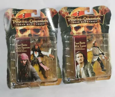 Buy Pirates Of The Caribbean Captain Jack Sparrow & Will Turner Figure On Card 3inch • 11£
