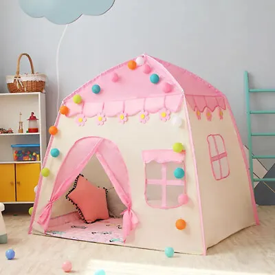 Buy Childrens Castle Play House Indoor Girls Pink Fairy Castle Pop Up Tent Playhouse • 18.95£