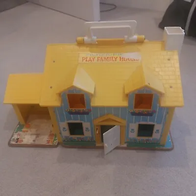 Buy Vintage Fisher Price Play Family House With Figures & Garage. • 20£