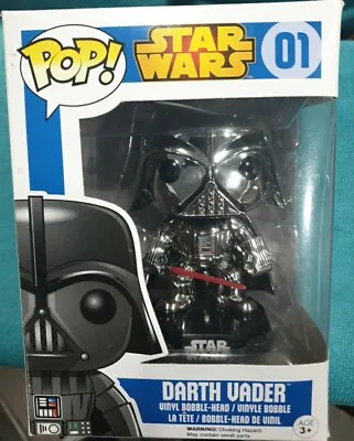 Buy Funko Pop Darth Vader 01 Chrome Beautiful & Rare To Find Great Idea For A • 41.07£