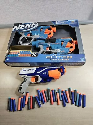 Buy NERF Elite 2.0 Commander RD-6 Blaster Gun Pack Of 2 + Disruptor & Bullets • 14.99£