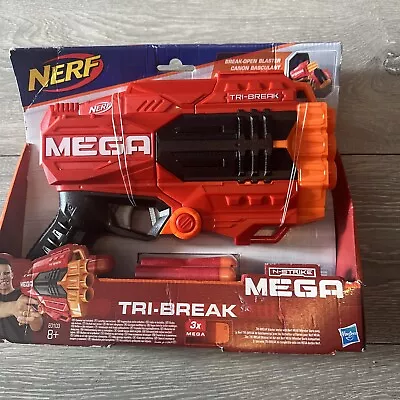 Buy Nerf N-Strike Mega Tri-Break Blaster Toy Dart Gun With 3 Mega Darts • 9.99£