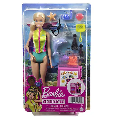 Buy Barbie Marine Biologist Doll & Accessories Playset With Blonde Doll • 27.99£