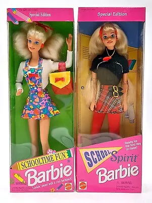 Buy 2x Mattel School Barbie Doll: School Spirit 15301 + Schooltime Fun 13741 / NrfB • 71.59£