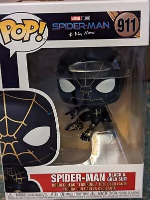 Buy Funko Pop! Movies Spider-Man: No Way Home - Spider-Man Black And Gold Suit Vinyl • 8£