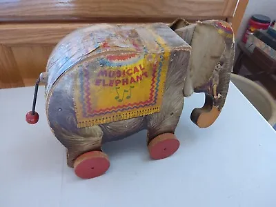 Buy Vintage 1948 Fisher Price Musical Elephant Pull Toy No. 145 • 28.30£