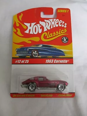 Buy Hot Wheels 2005 Classics Series 1, 1963 Corvette Rose Chrome Mint In Card • 4.99£
