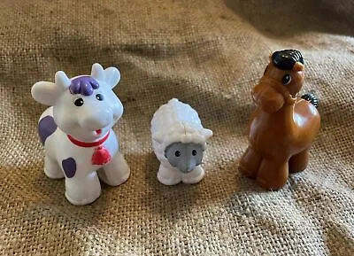 Buy 3 Vintage Little People Farm Animals Figure Fisher Price 2002 Cow Sheep Horse • 16.99£