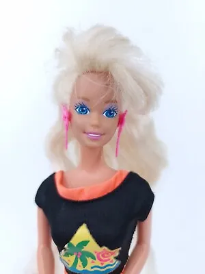 Buy Glitter Hair Barbie Doll Vintage 1993 Mattel With Original Dress Earrings • 25.30£