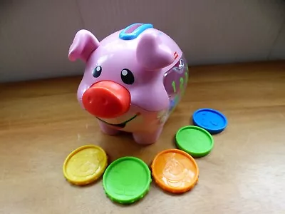 Buy 2006 Fisher-Price Mattel Laugh & Learn Piggy Bank With 5 Coins 6-36m • 19.99£