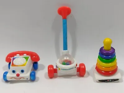 Buy Micro Toy Box Retro Fisher Price Rock-A-Stack, Chatter Phone  & Corn Popper • 7.99£