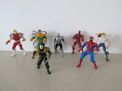 Buy Marvel Toy Biz Mini Diecast Figures X7 Spider-Man Wolverine Doc Ock Carnage 1994 • 40£