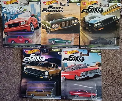 Buy Hot Wheels Premium Fast & Furious Motor City Muscle Set Of 5 Vehicles GBW75 • 35£