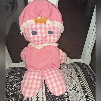 Buy Vintage 1975 Fisher-Price Lotty Rattle Doll 420 Gingham Checker Pink Cloth Baby • 24.02£