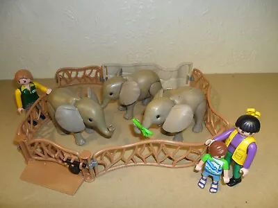 Buy PLAYMOBIL ELEPHANTS (Zoo Animals,Fenced Enclosure,People) • 9.49£