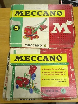 Buy Vintage INCOMPLETE MECCANO SETS OUTFIT NO 4 & 5 BOXED • 60£