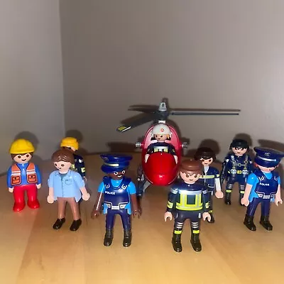 Buy Playmobil Fire Helicopter & Police Playmobil  Characters • 8.99£
