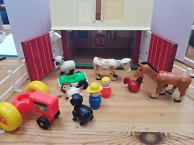Buy Vintage Fisher Price Little People Family Play Farm Tractor Animals Horse Cow  • 15£