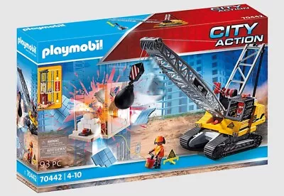 Buy PLAYMOBIL City Action 70442 Construction Demolition Crane Small Outer Box Damage • 58.99£