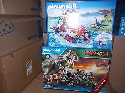 Buy Playmobil 71183 / 9435 Dinosaur T-Rex Attack & Dino Hunters Hovercraft • 1£