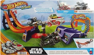 Buy Hot Wheels Star Wars Grogu's Great Race Track & 2 Vehicle Set New Kids Toy 4+ • 39.99£