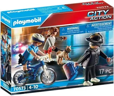 Buy Playmobil 70573 City Action Police Bicycle With Thief, For Children Ages 4 - 10 • 15.52£