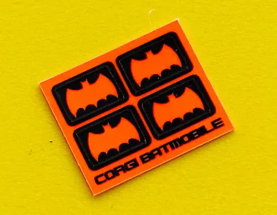 Buy Corgi 'BATMOBILE' 267 Door Bat Logo Sticker Decal Reproductions Fluorescent X4 • 3.95£