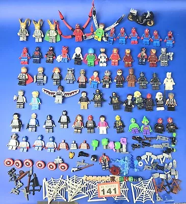 Buy LEGO 60 + Minifigures Marvel Bundle Lot W/ Weapons & Accessories Etc • 210£
