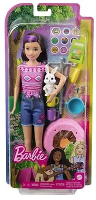 Buy Barbie Camping Skipper & Bunnies, Butterfly And Camping Accessories + Sticker • 20.63£