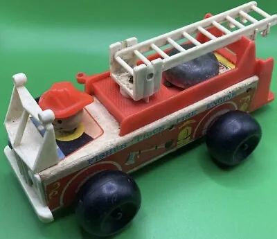Buy Vintage 1960s Fisher Price Little People Fire Engine Quaker Oats Kids Toy Retro • 15£