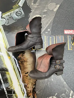 Buy Hot Toys MMS569 Iron Man 2 Whiplash Brown Undone Boots With Pegs Loose • 34.99£