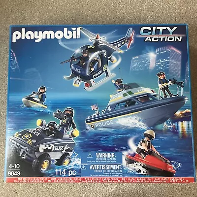 Buy Playmobil Police Car Boat Helicopter With Motor Bundle Playset Emergency 9043  • 50£