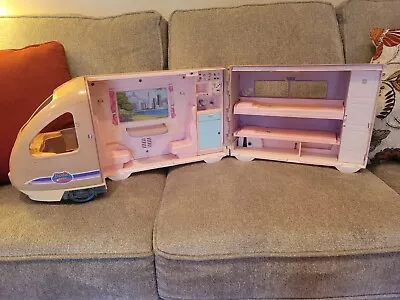 Buy 2001 Mattel Barbie Fold Out Travel Train Playset Toy Set Dining Playroom Vintage • 19.28£