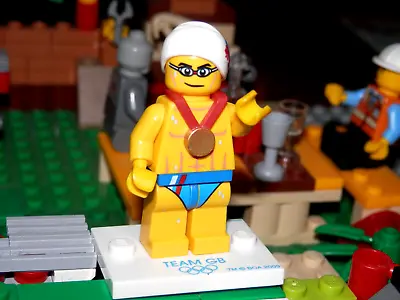 Buy Lego Olympic 2012 Minifigures - Stealth Swimmer - Team GB   White GB Base • 6.95£